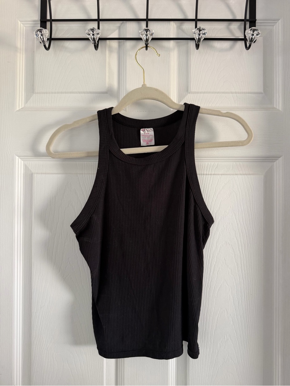 Black Ribbed Tank Top - Womens